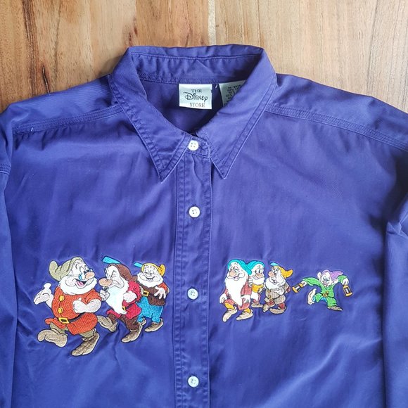 Vintage Disney Snow White and the Seven Dwarfs Button Down Shirt - Sz L - Picture 8 of 16
